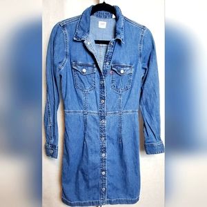 Women's Levi's Denim Snap-up Shirtdress Size S